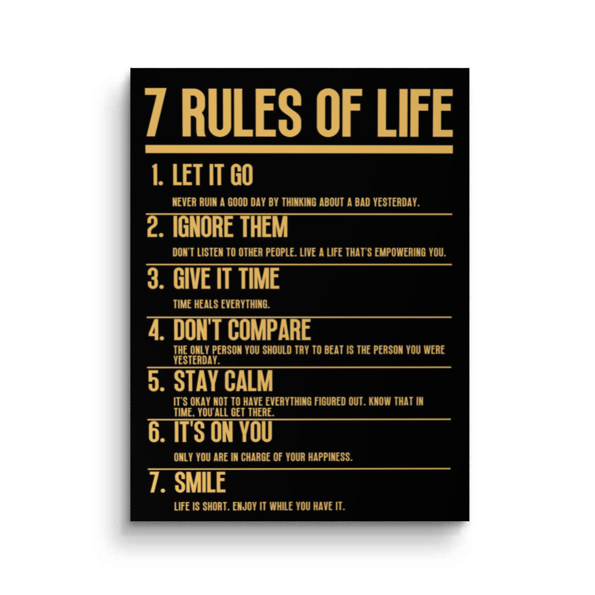 7 Rules Of Life Quadro