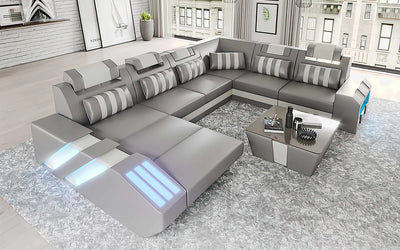 Cosmo Modern Leather Sectional Divano