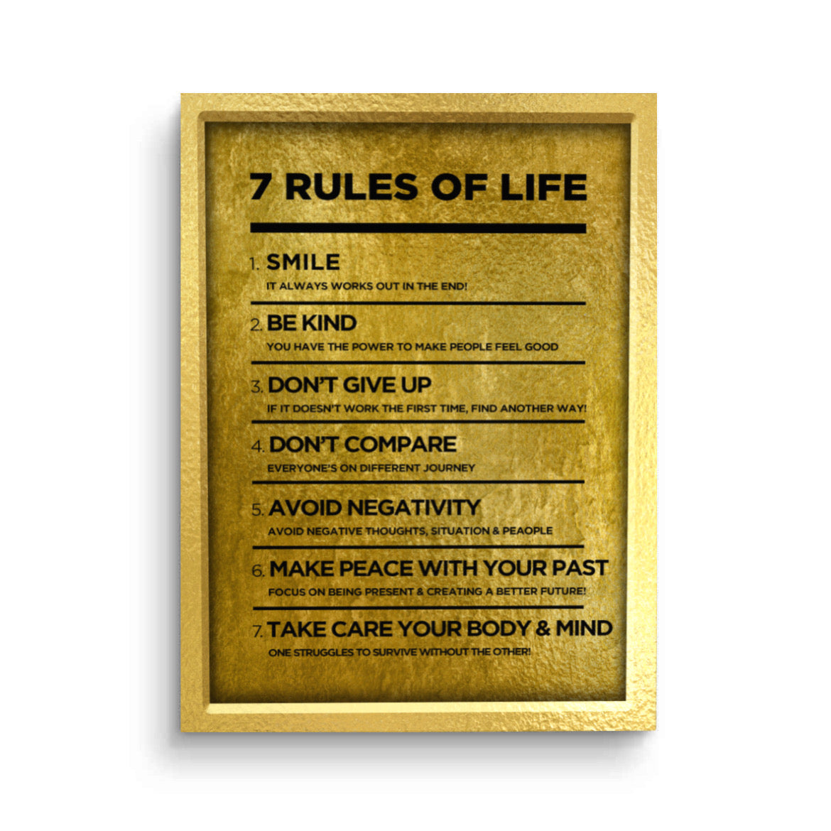 7 Rules Of Life Quadro