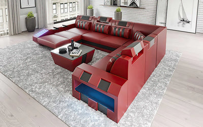 Cosmo Modern Leather Sectional Divano