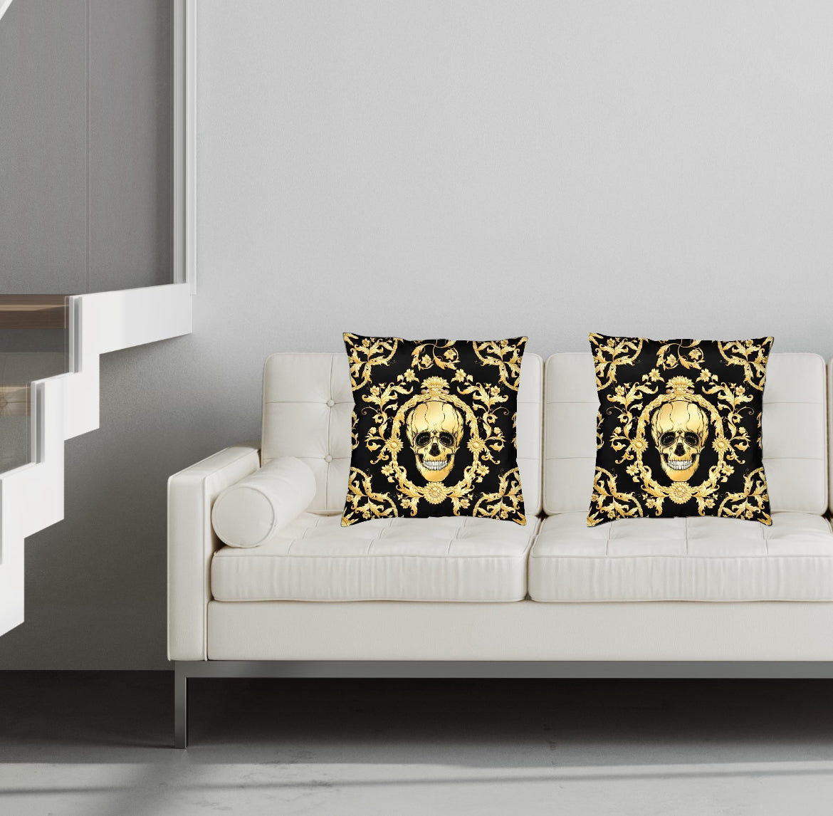 Golden Skull Cuscino