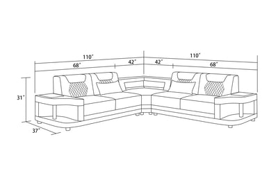 Tate Modern Leather Corner Sectional Divano