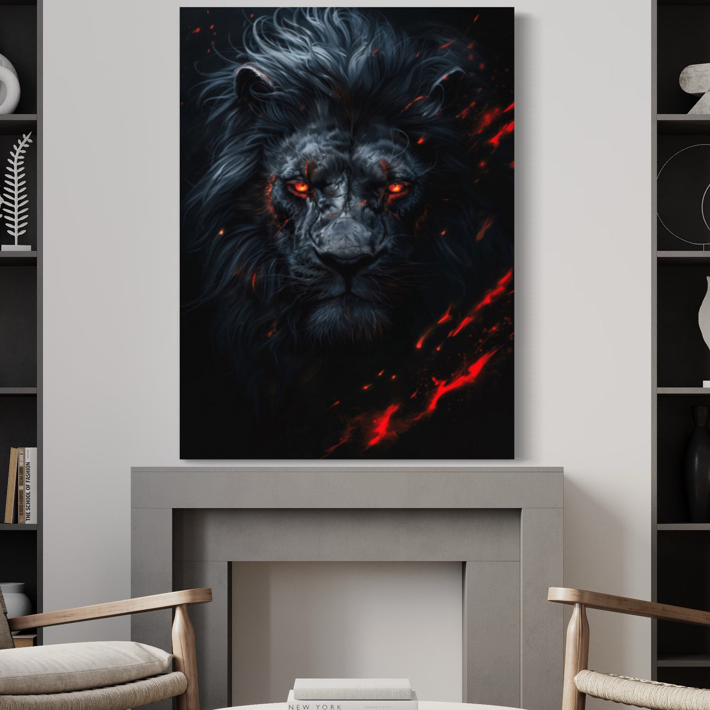 Angry Black Lion Quadro