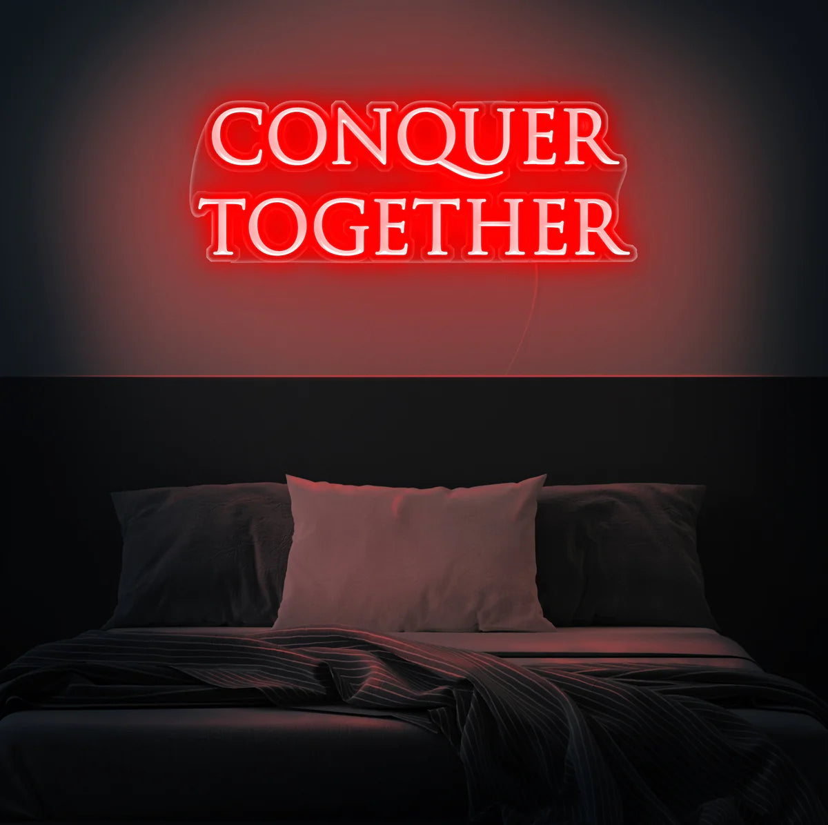 Conquer Together Insegna al neon