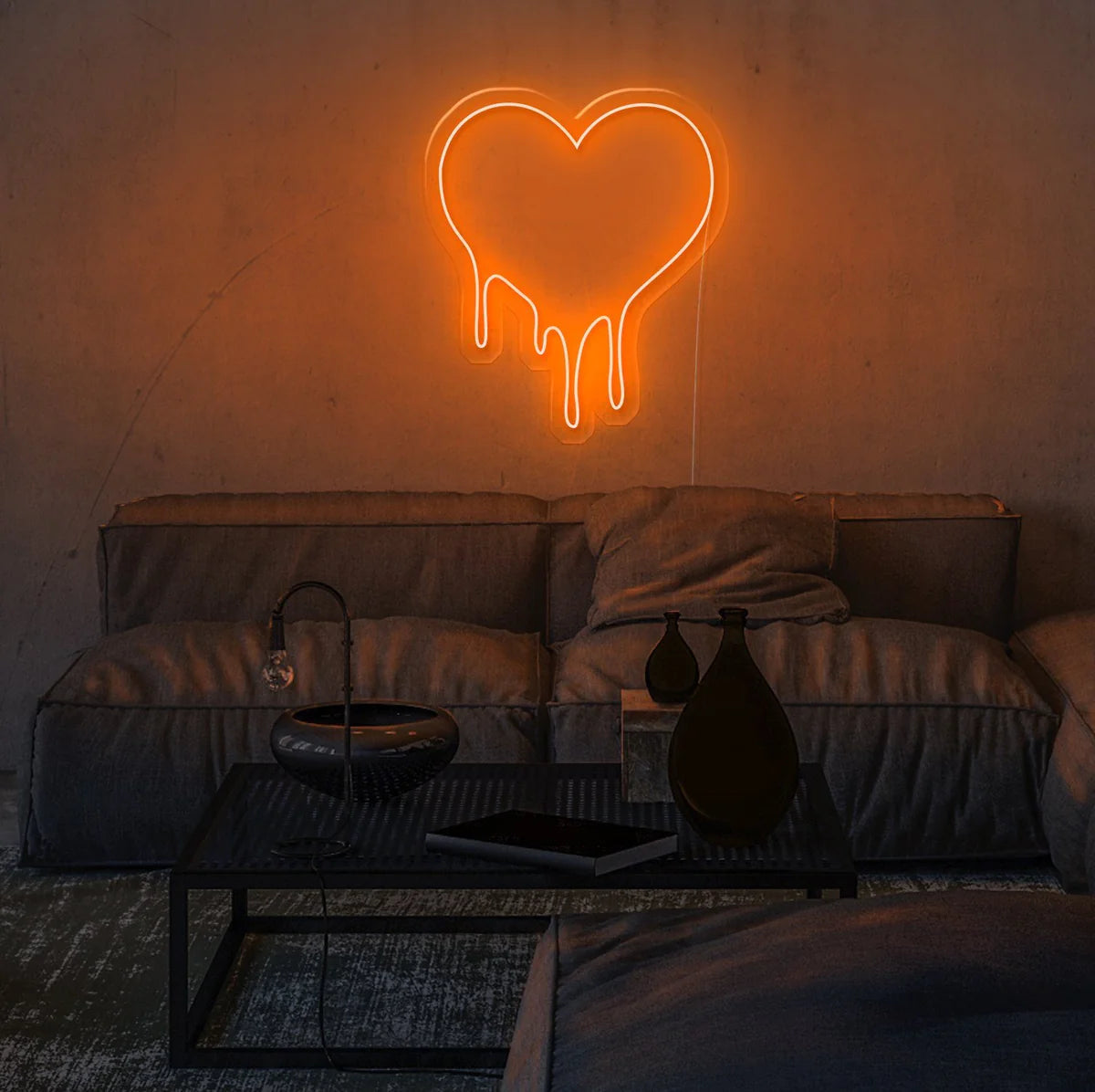 Dripping love Insegna al neon