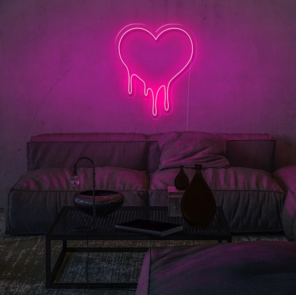 Dripping love Insegna al neon