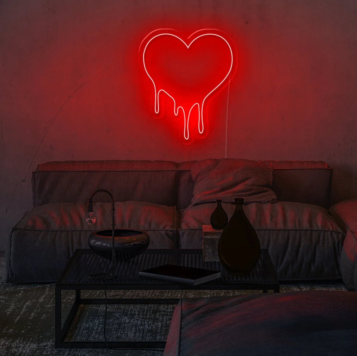 Dripping love Insegna al neon