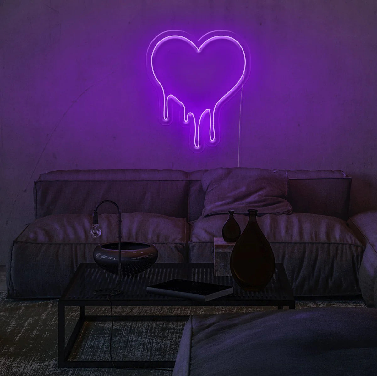 Dripping love Insegna al neon