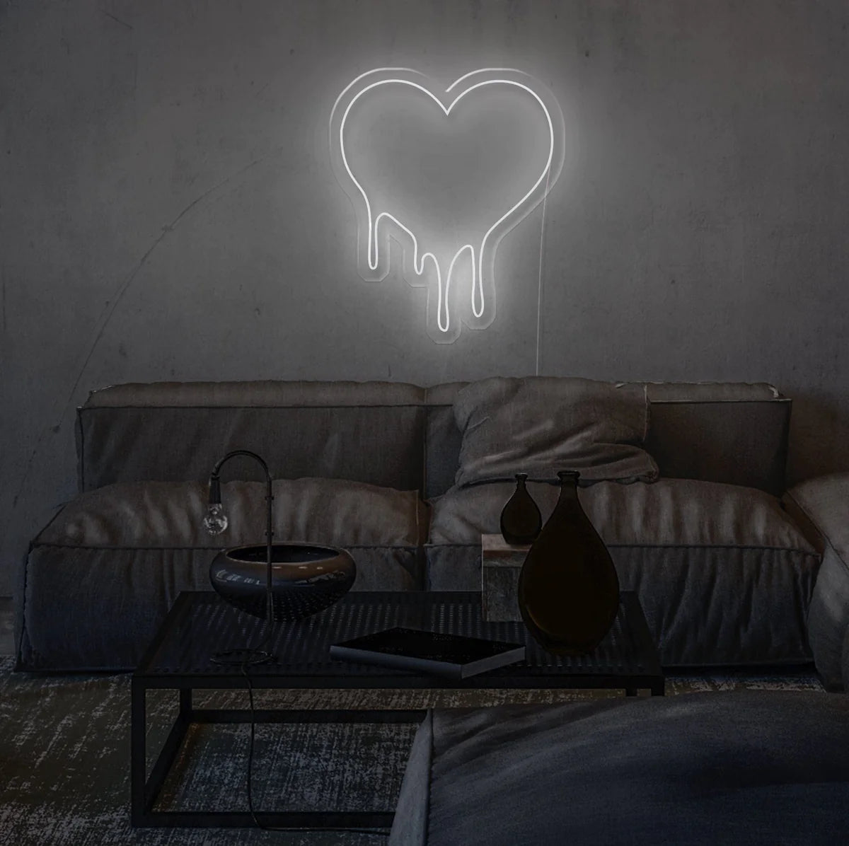 Dripping love Insegna al neon