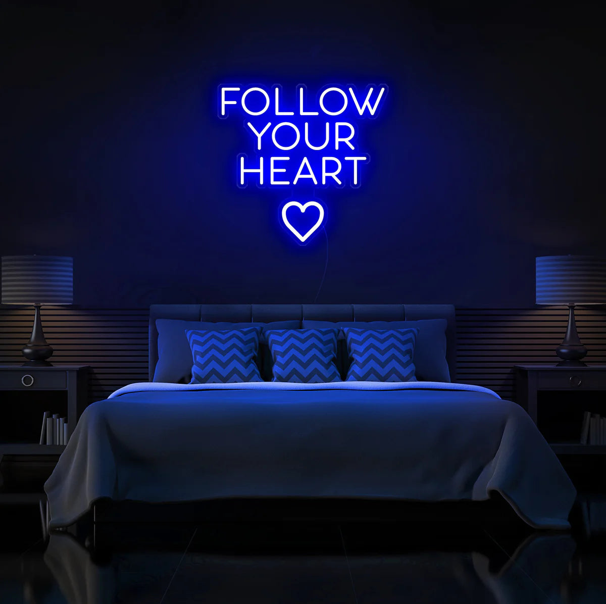 Follow Your Hearth Insegna al neon