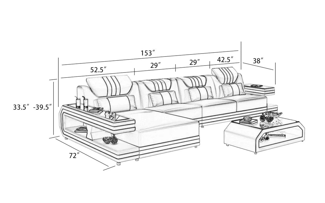 Maximus Modern Recliner Sectional Divano