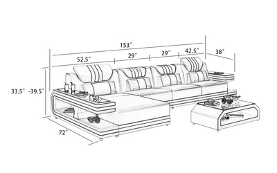 Maximus Modern Recliner Sectional Divano