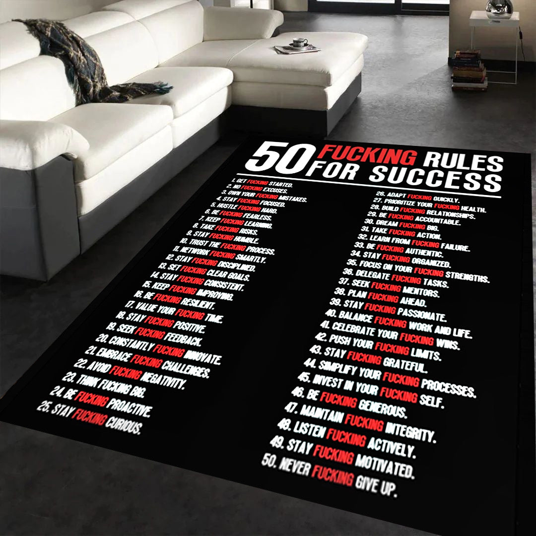 50 F*cking Rules For Success Tappeto