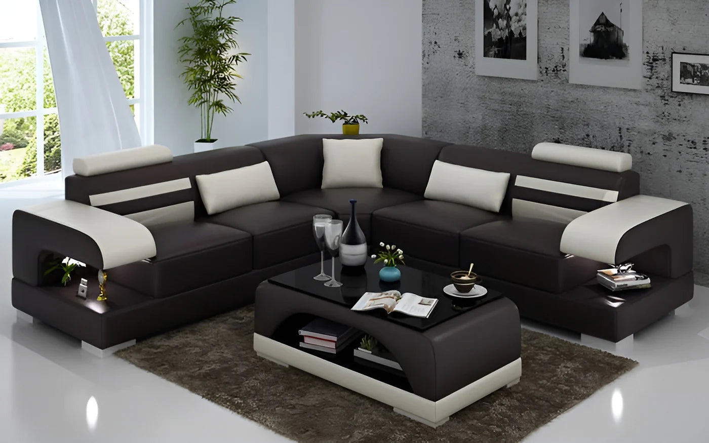 Eleese Leather Divano Moderno