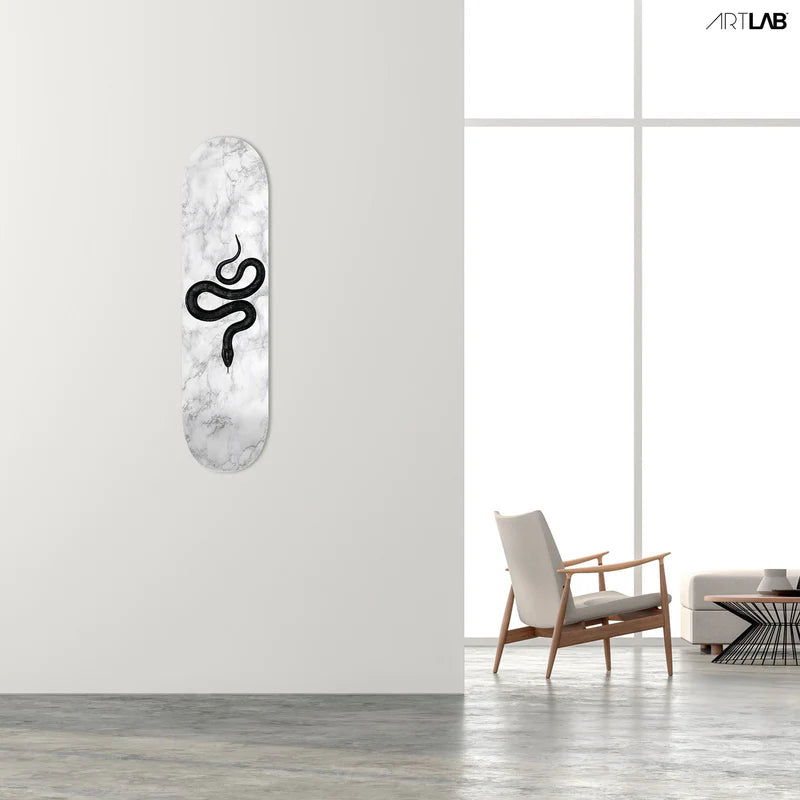 Marble Snake Grey Acrylic Glass Skateboard