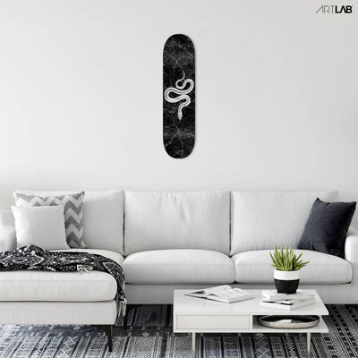 Marble Snake Black Acrylic Glass Skateboard