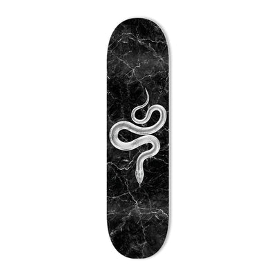 Marble Snake Black Acrylic Glass Skateboard