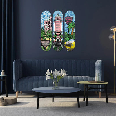 Palm Mansion Acrylic Glass Skateboard