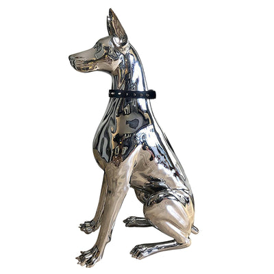 Luxurious Silver Dobermann Statua